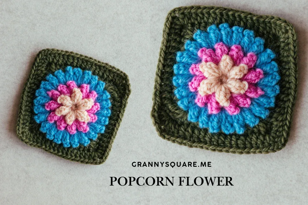 3D Popcorn Flower Granny Square - Free Crochet Pattern — photo 3