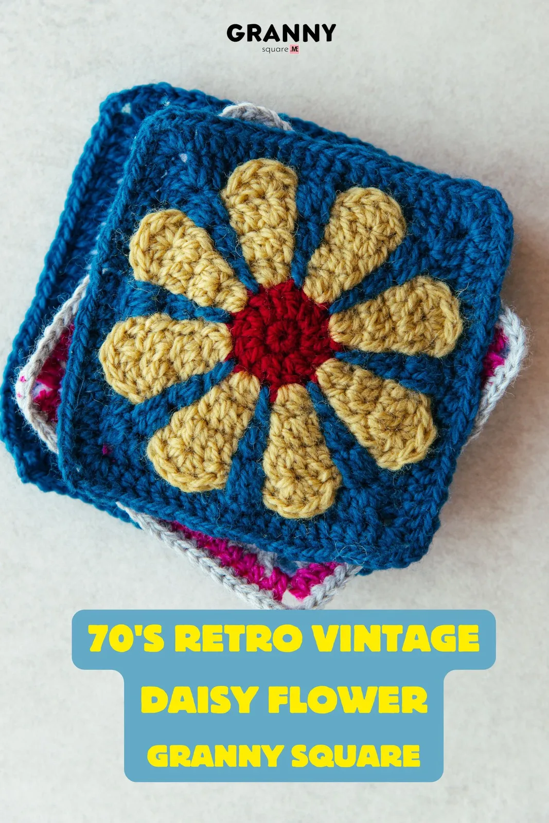 70's Retro Vintage Daisy Flower Granny Square — Free Crochet Pattern — photo 4