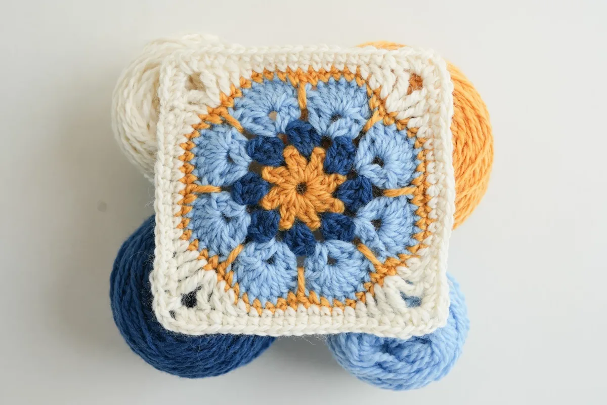 African Flower Granny Square - Free Crochet Pattern