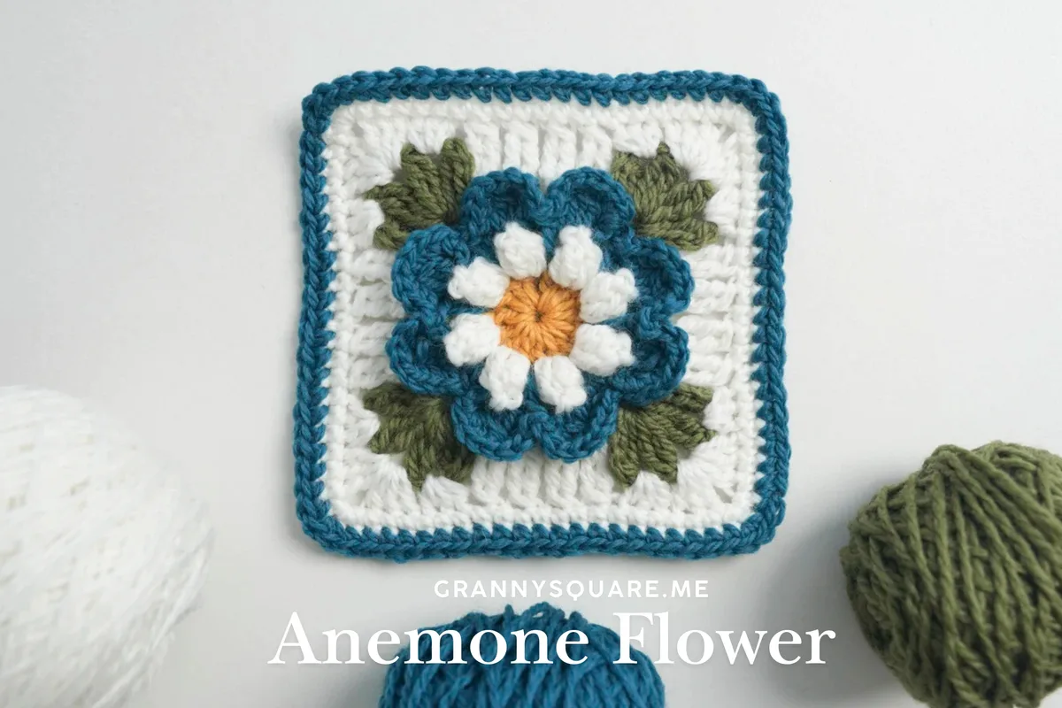 Anemone Flower Granny Square – Free Crochet Pattern — photo 2