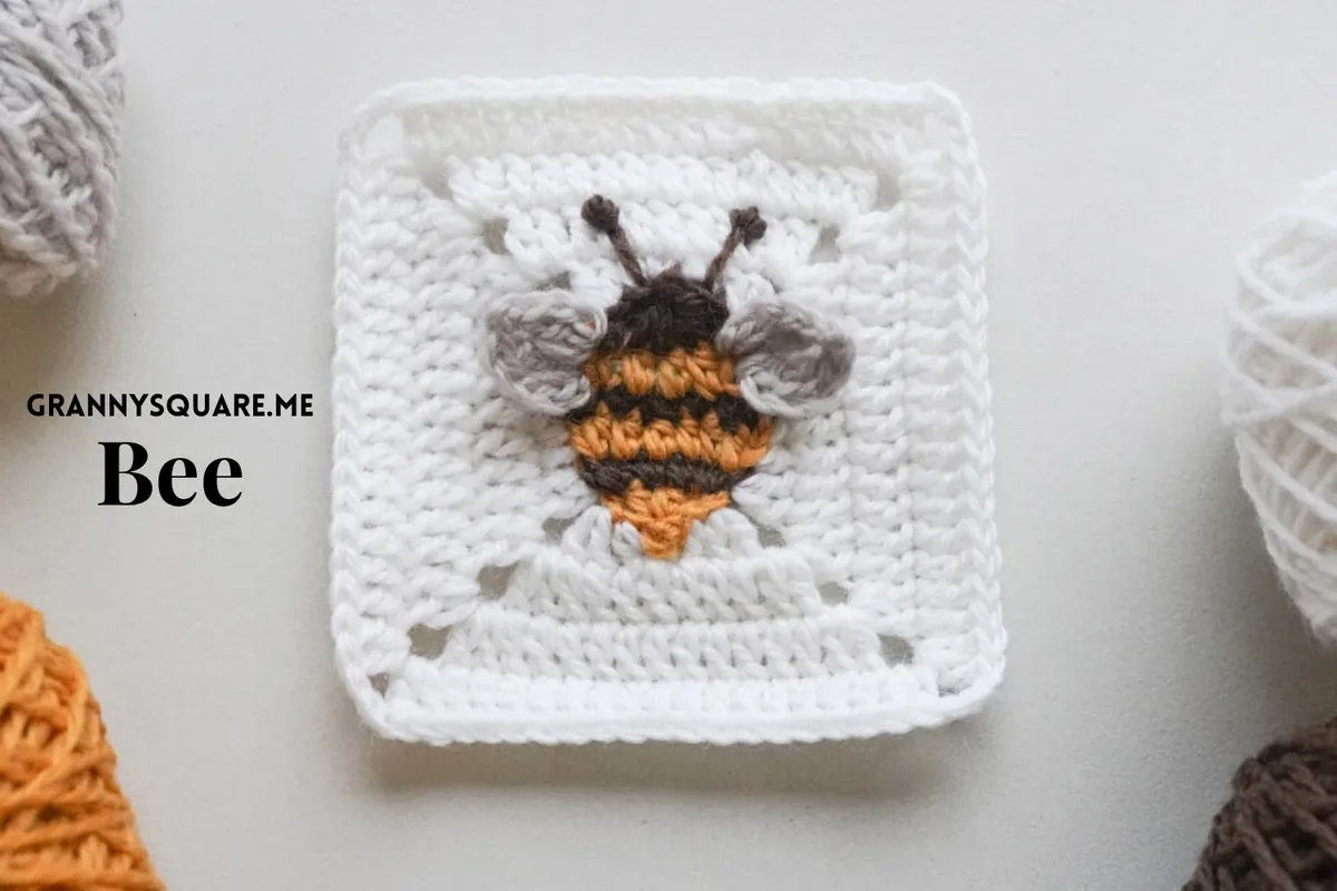 Bee Granny Square — Free Crochet Pattern with Textured Wings — photo 3
