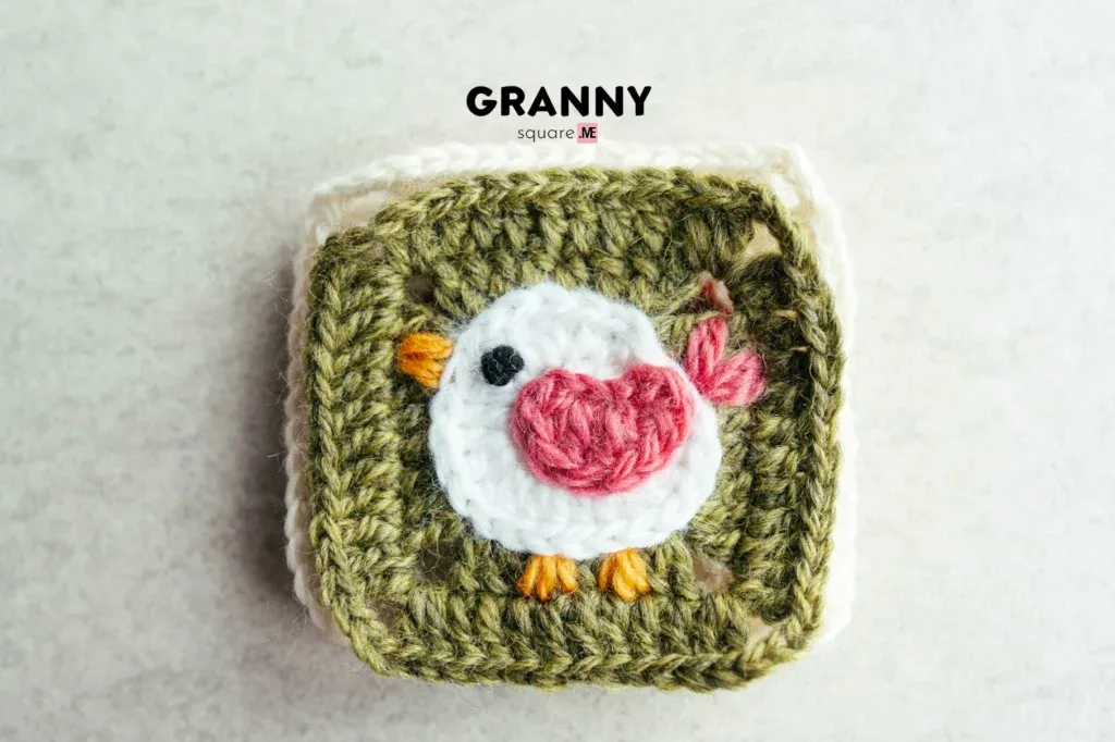 Bird Granny Square: Free Crochet Pattern with a Tiny Wing and French Knot Eye — photo 2