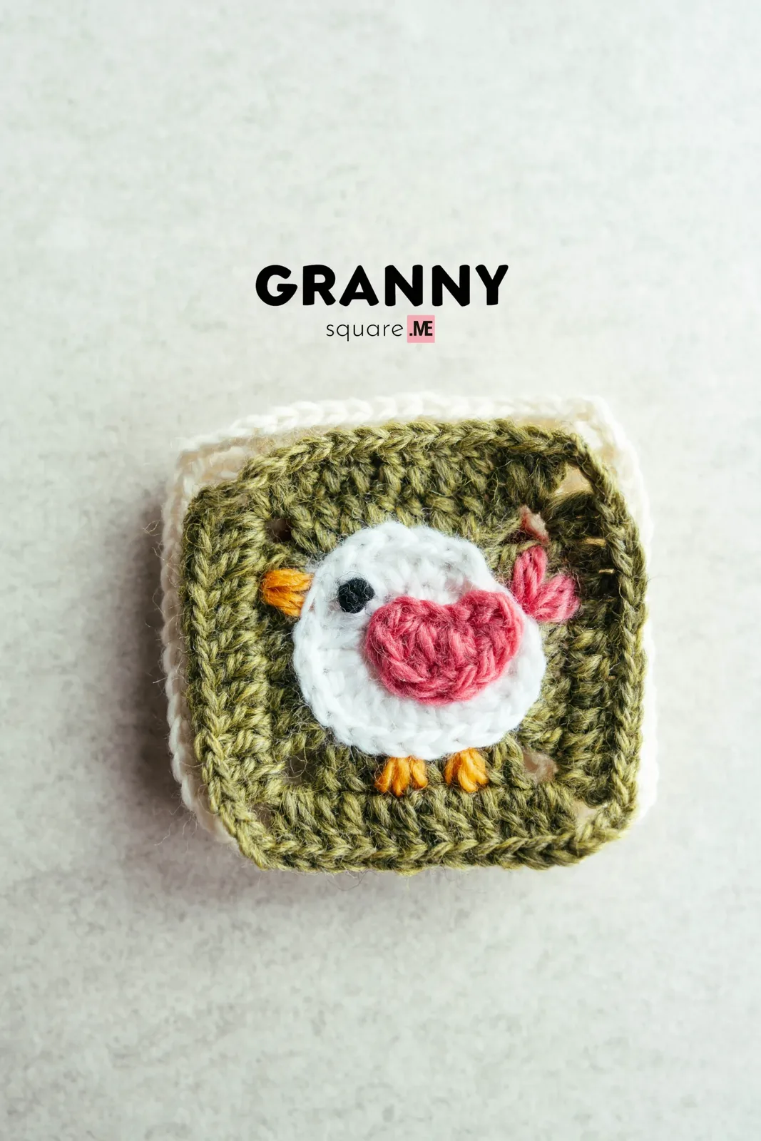 Bird Granny Square: Free Crochet Pattern with a Tiny Wing and French Knot Eye — photo 3