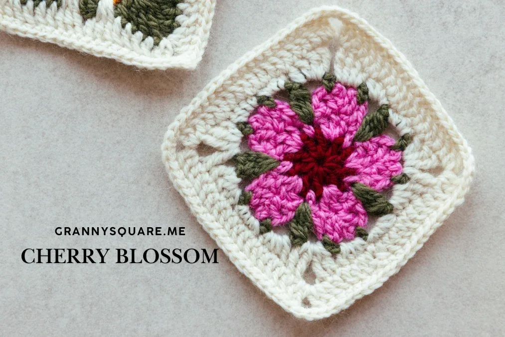 Cherry Blossom Granny Square — Free Crochet Flower Pattern — photo 2