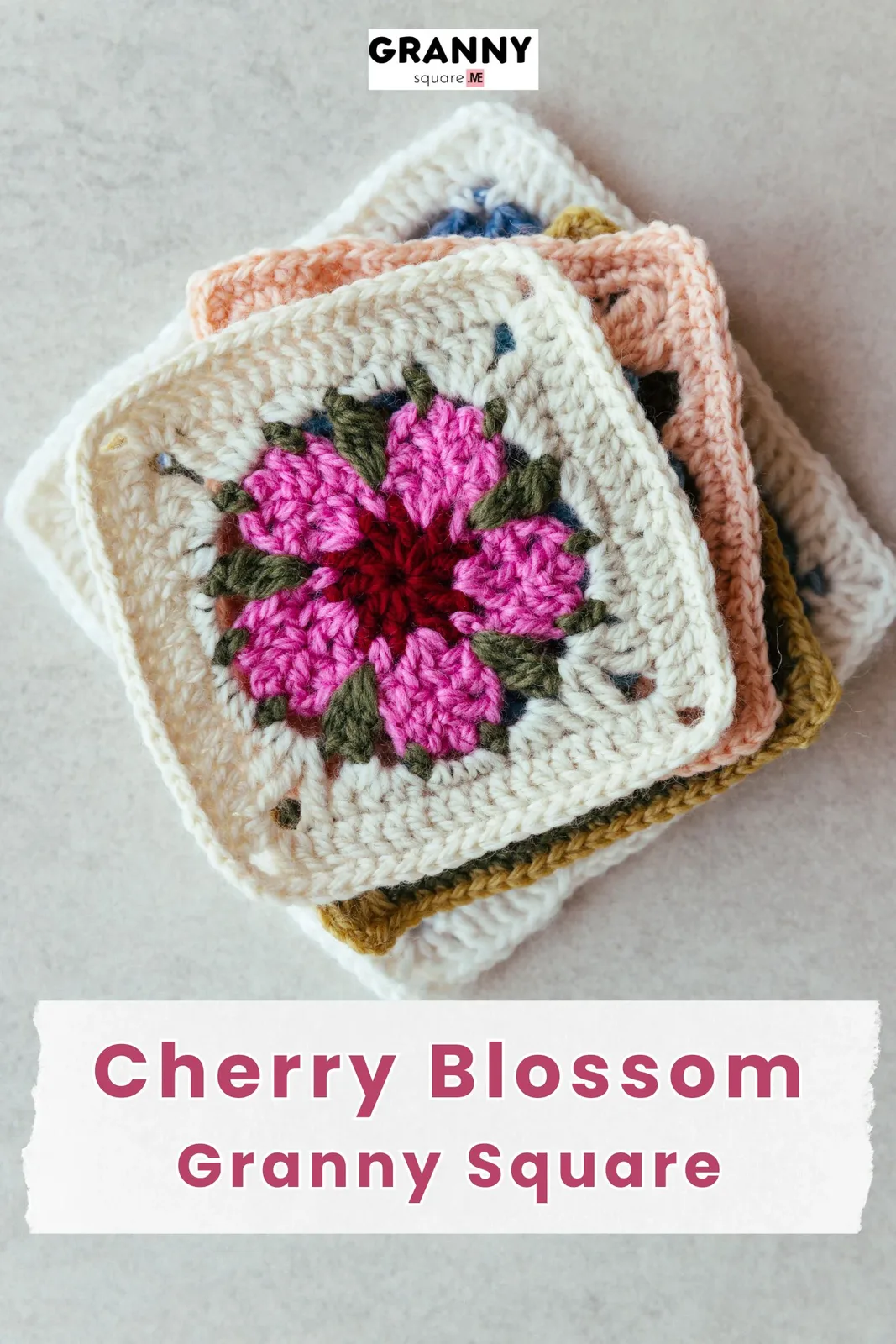 Cherry Blossom Granny Square — Free Crochet Flower Pattern — photo 3