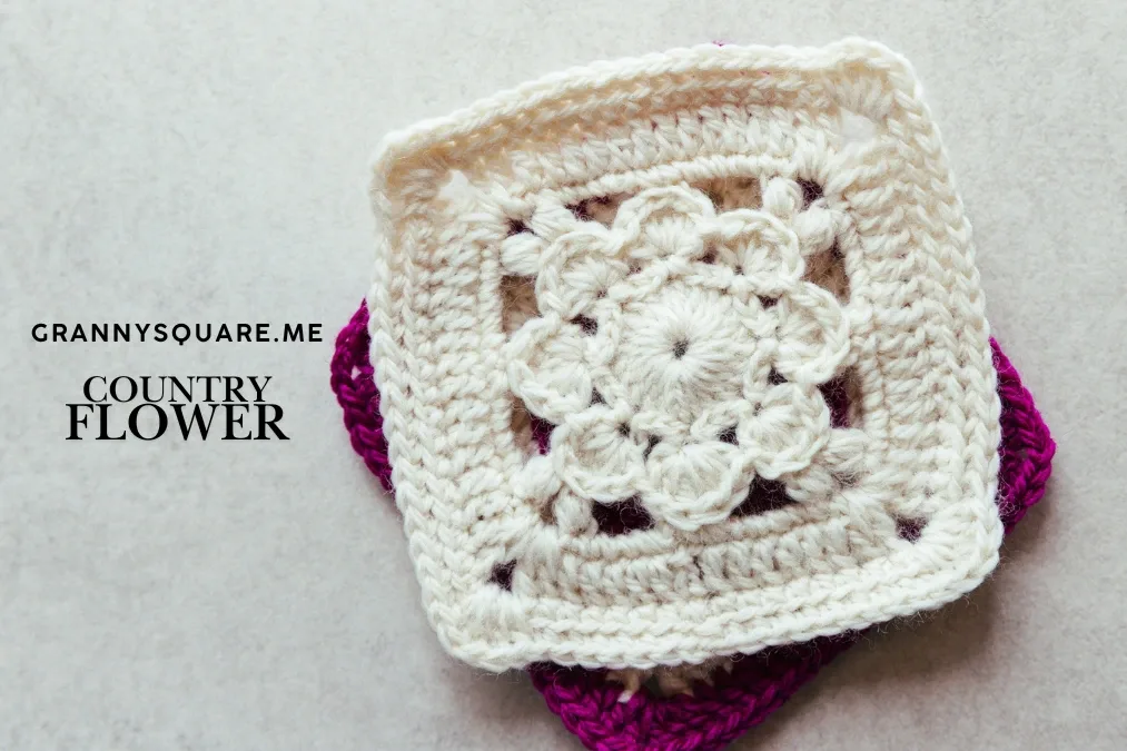 Country Flower Granny Square: A Free 3D Bloom Motif Pattern — photo 2