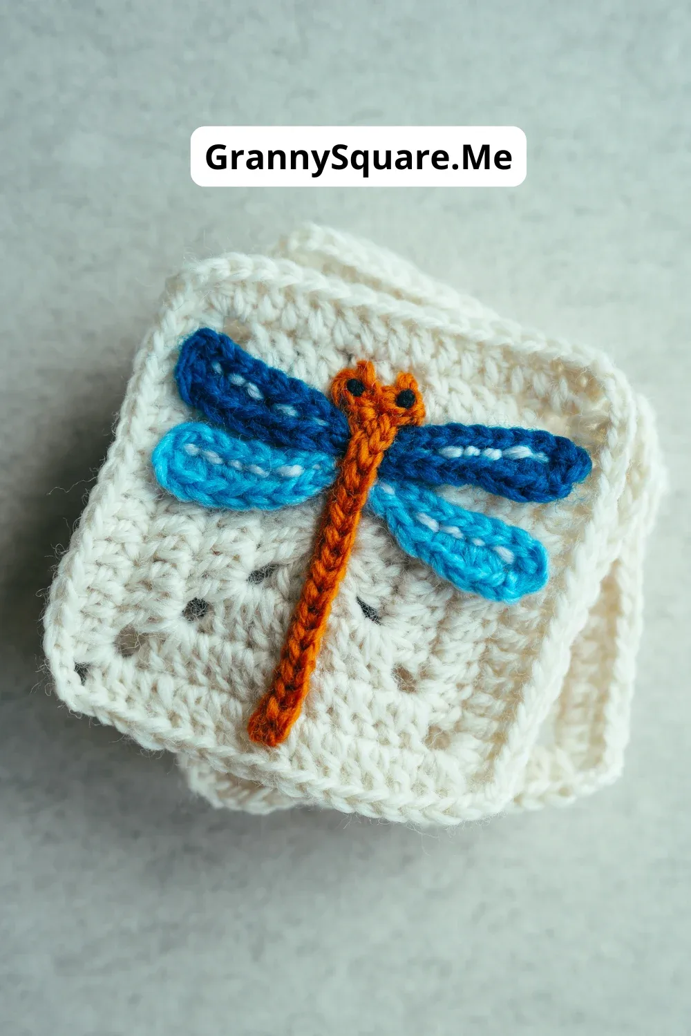 Crochet dragonfly granny square pattern for summer blankets — photo 4