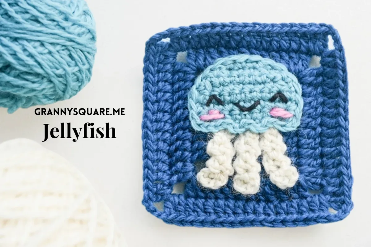 Crochet jellyfish granny square pattern for ocean lovers — photo 3