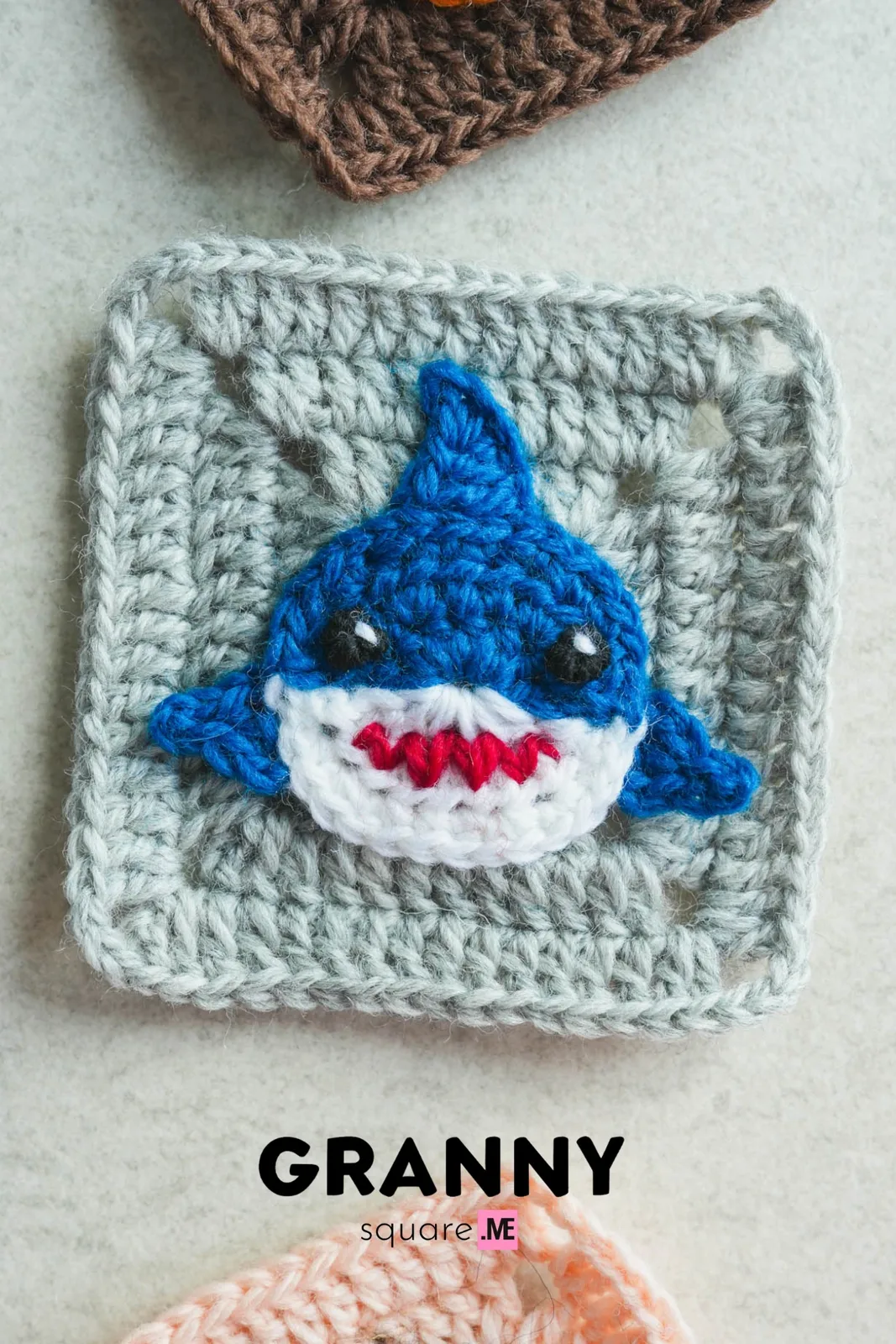 Crochet Shark Granny Square - Free Pattern for a Playful 3.35" Block — photo 4