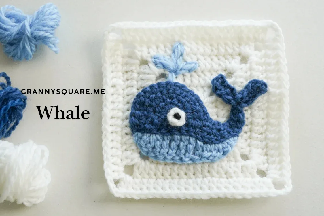 How to Crochet a Whale Granny Square - Free Pattern