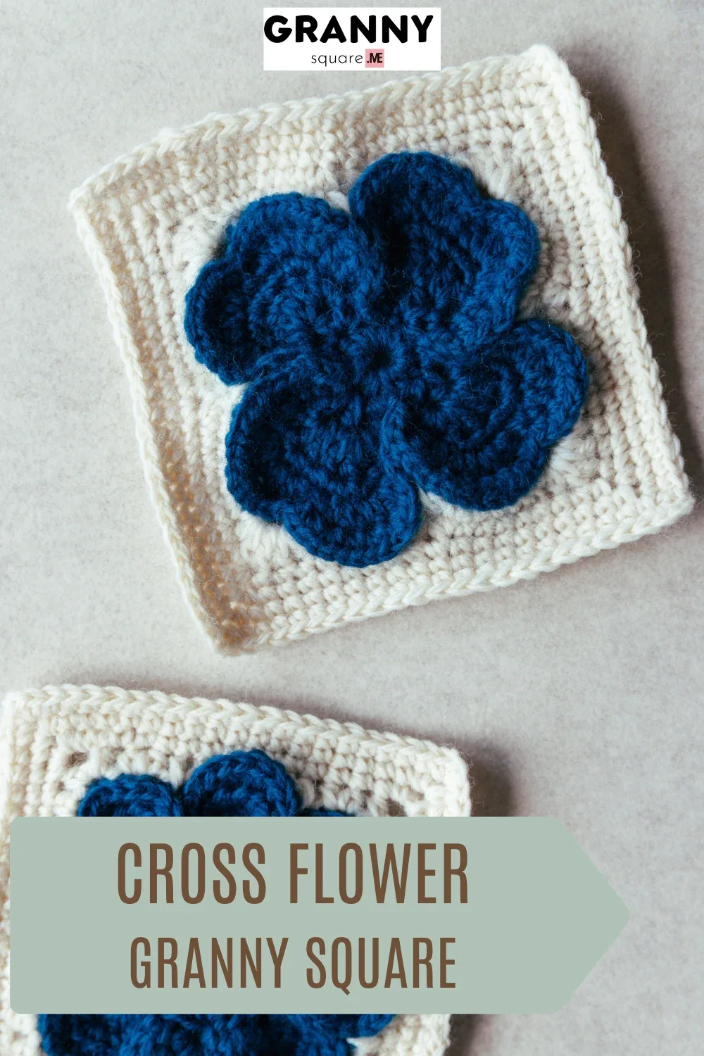 Cross Flower Granny Square — Free Two-Color Crochet Pattern — photo 3