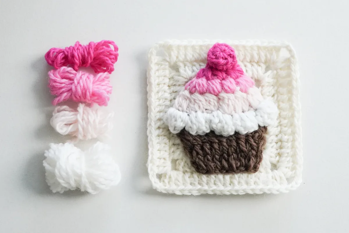 Cupcake Granny Square Free Crochet Pattern