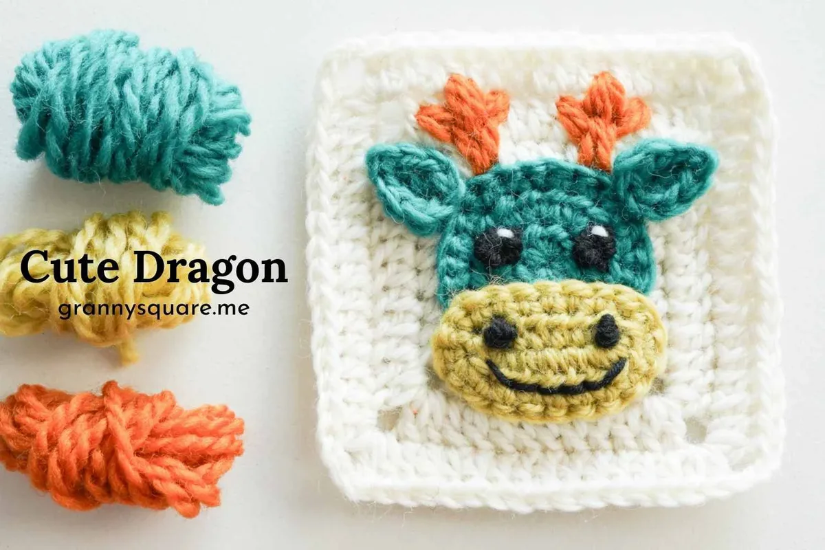Cute Dragon Granny Square - Free Crochet Pattern β photo 3