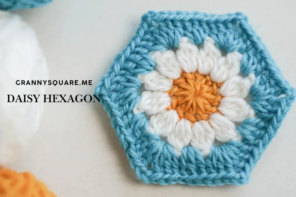 Daisy Flower Hexagon Granny Square - Free Crochet Pattern — photo 3