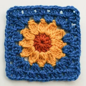 Daisy Granny Square with Bobble Stitch — Free Crochet Pattern