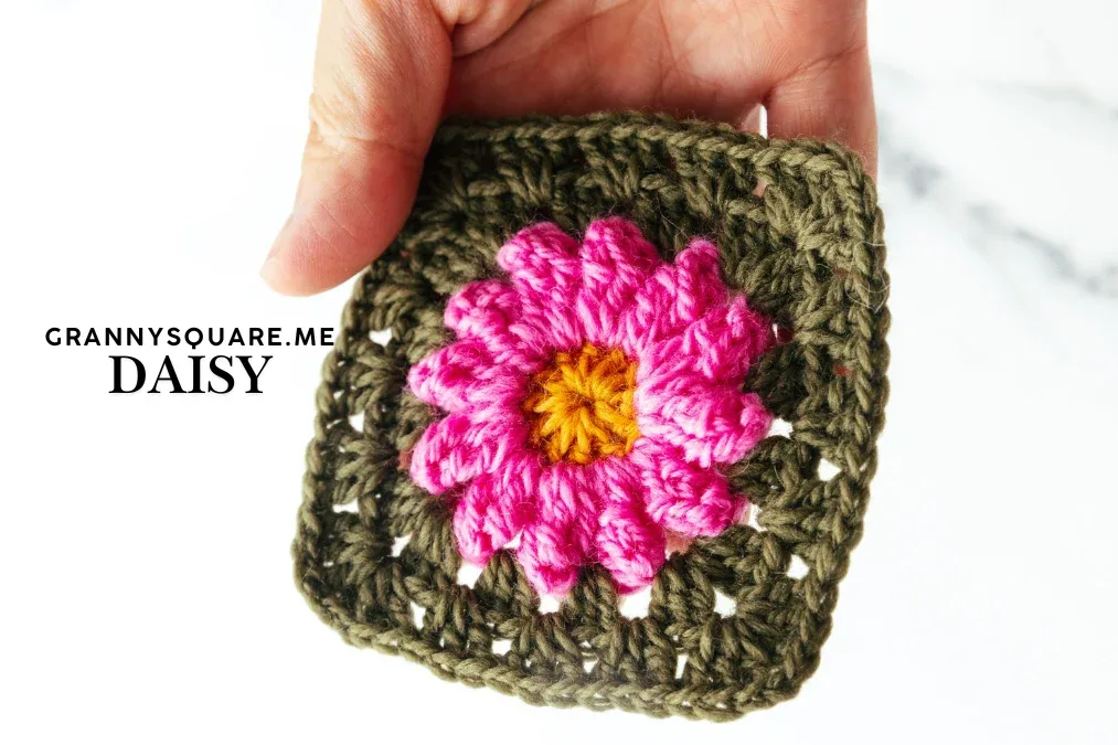 Daisy Granny Square with Popcorn Stitch β photo 3