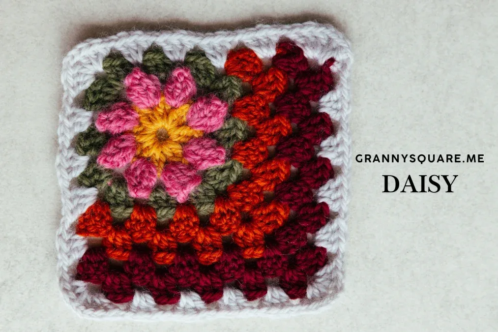 Daisy in the Corner Granny Square — Free Popcorn Flower Motif — photo 3
