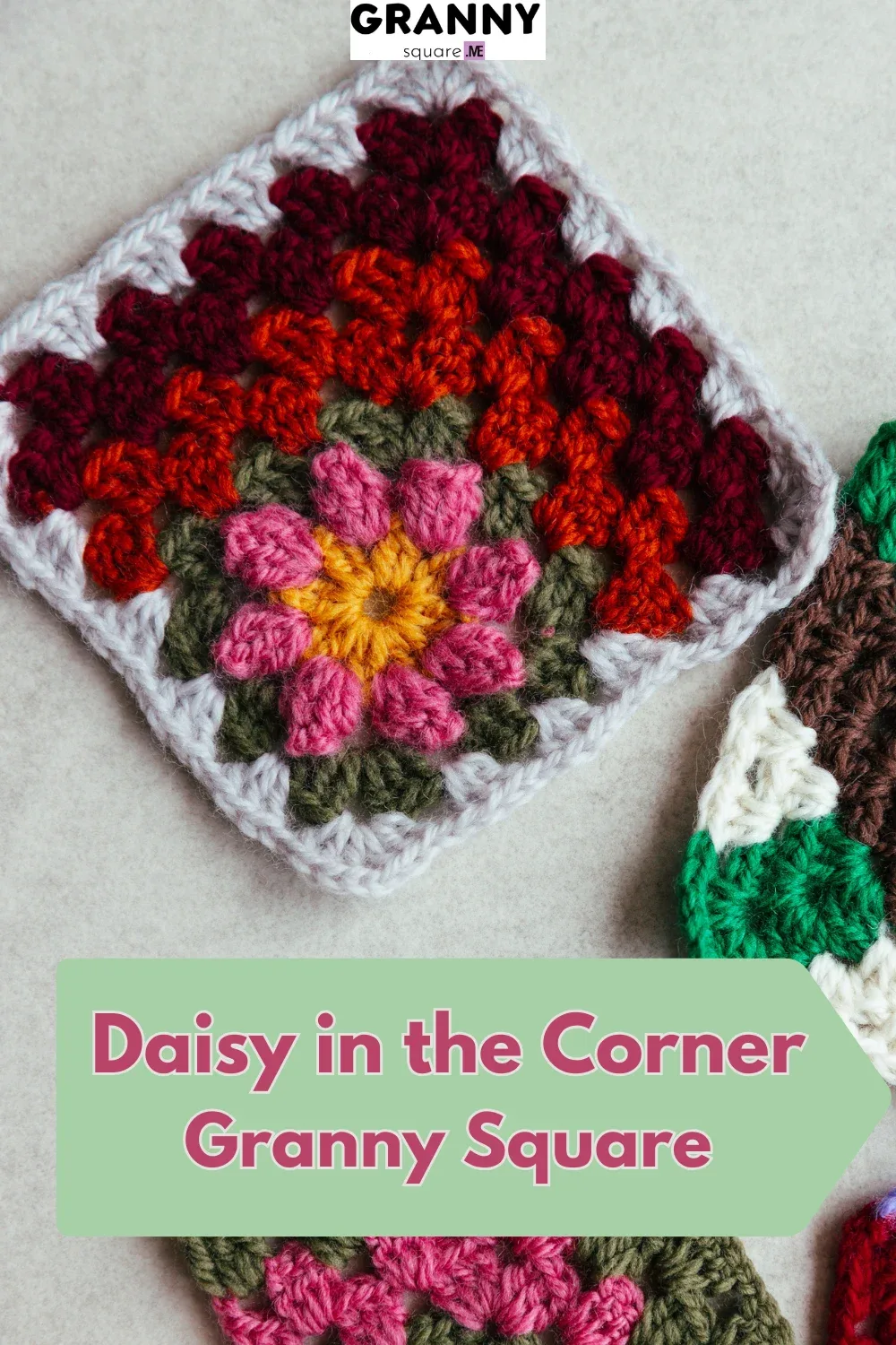 Daisy in the Corner Granny Square — Free Popcorn Flower Motif — photo 4