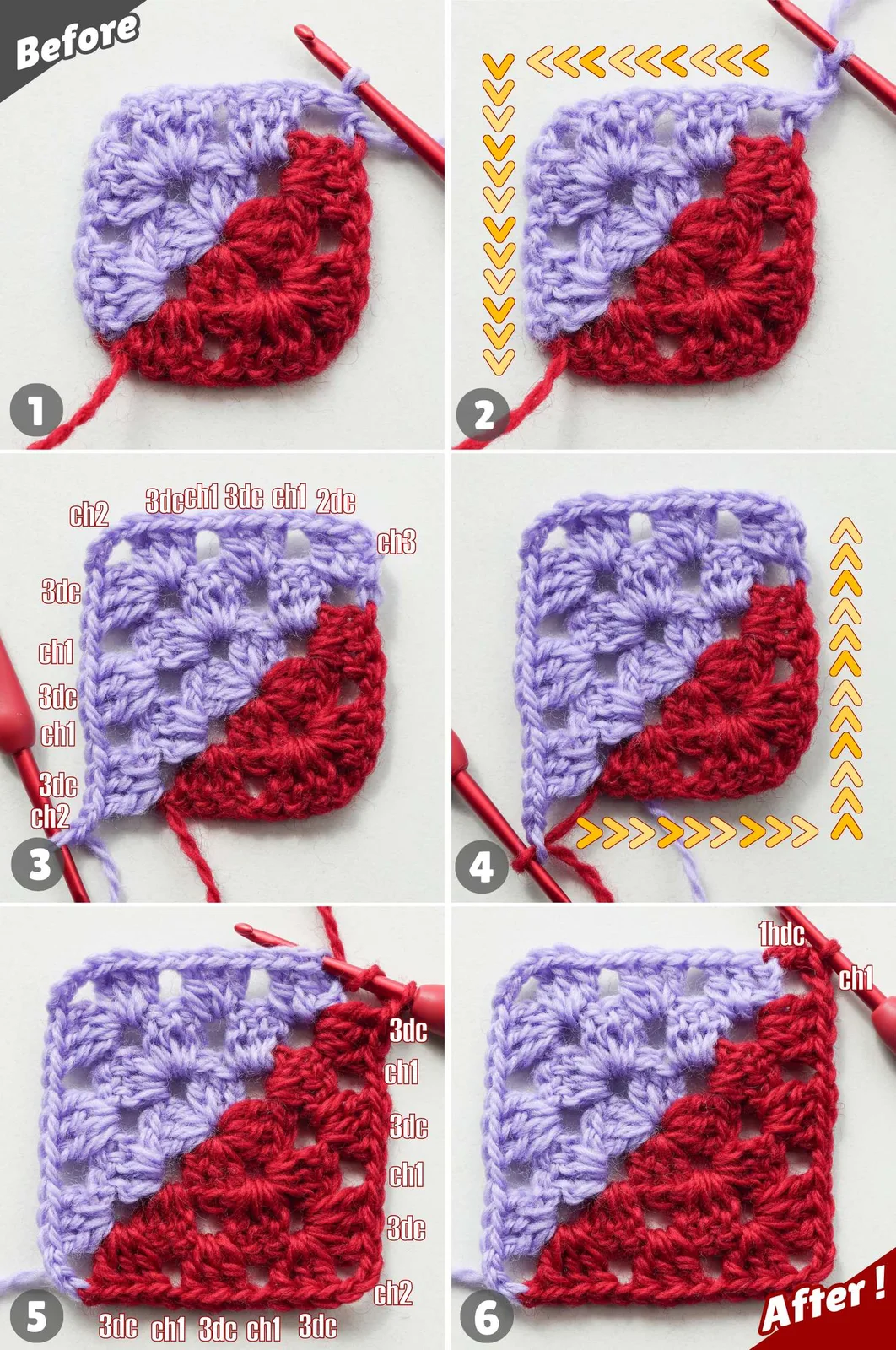 Diagonal Granny Square Free Crochet Pattern — photo 4