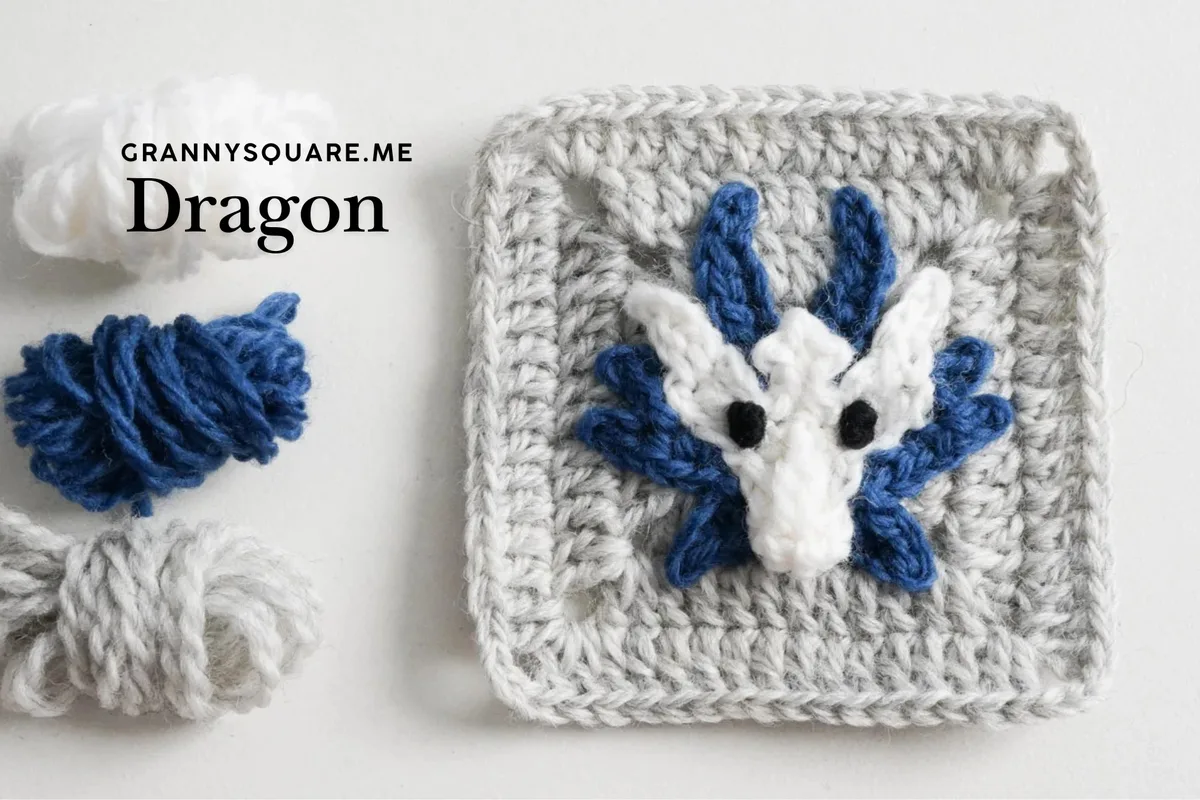 Dragon Granny Square: Free Crochet Pattern with Horns and Ears — photo 2