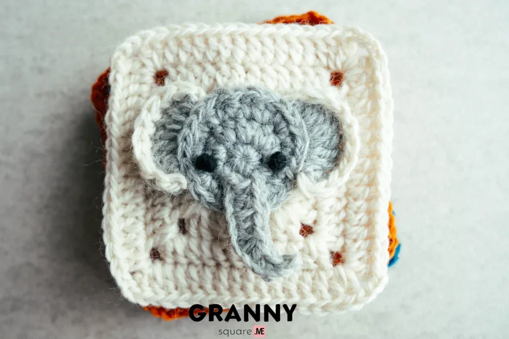 Elephant Granny Square — Free Crochet Pattern with Sculpted Ears — photo 2