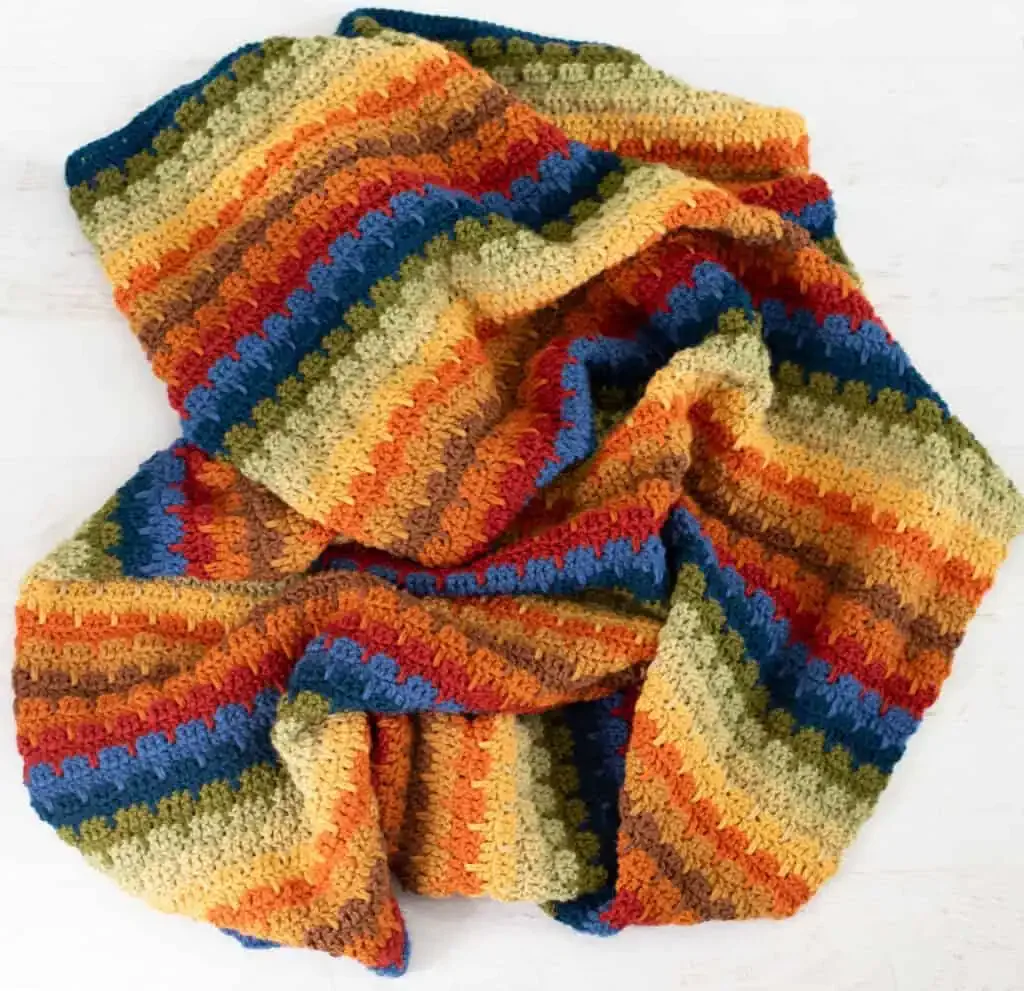 Firesong Throw: A Free Scrap Yarn Crochet Blanket Pattern