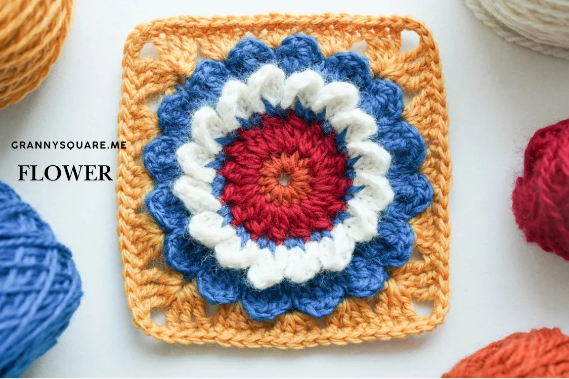 Folk Flower Medallion Granny Square Pattern — photo 4