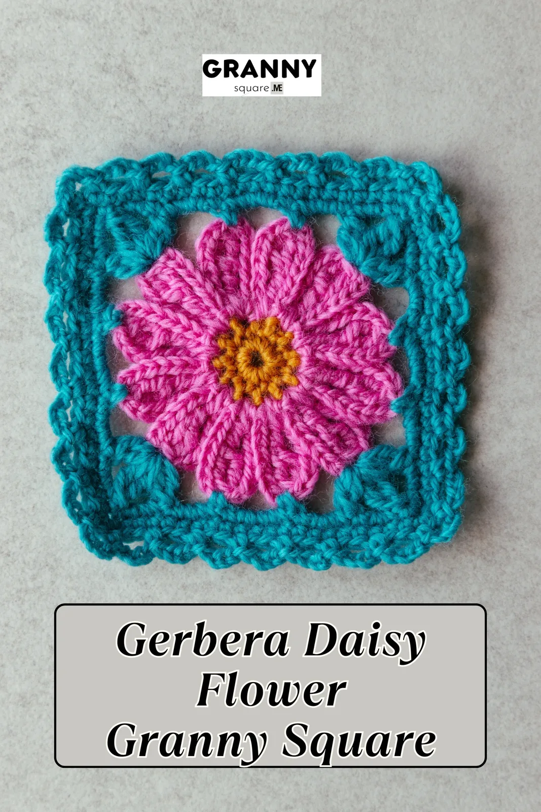 Gerbera Daisy Flower Granny Square Crochet Pattern — photo 4