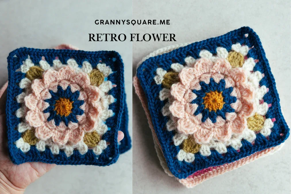 Giant 3D Flower Granny Square - Free Crochet Pattern — photo 3