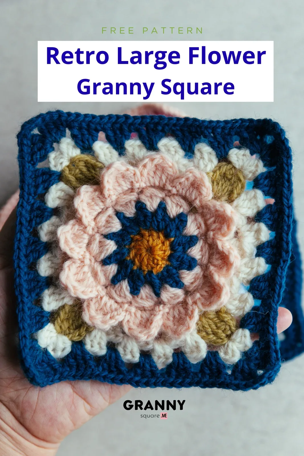 Giant 3D Flower Granny Square - Free Crochet Pattern — photo 4