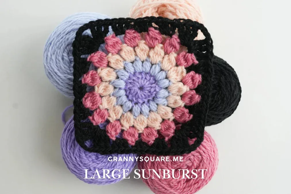 Large Sunburst Granny Square – Free Crochet Pattern — photo 3