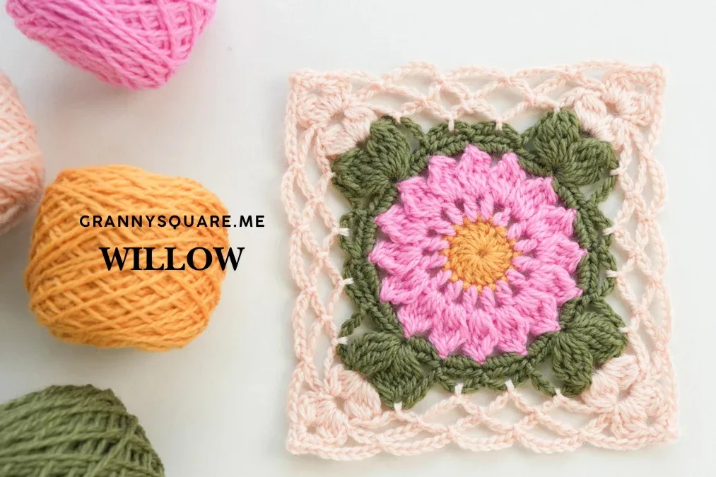 Large Willow Granny Square — Free Textured Bobble Pattern — photo 2