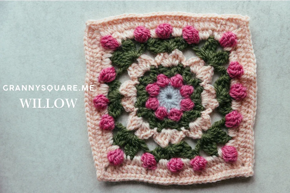 Large Willow Granny Square: A Bobble-Bud Crochet Motif — photo 2
