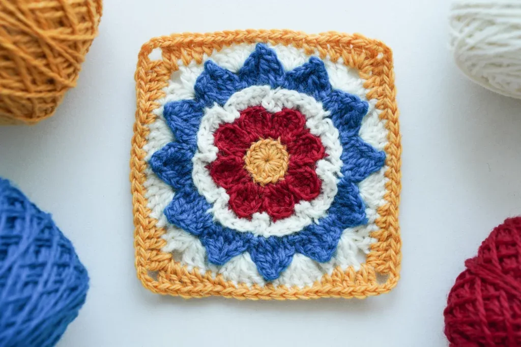 Layered Flower Granny Square - Free Crochet Pattern