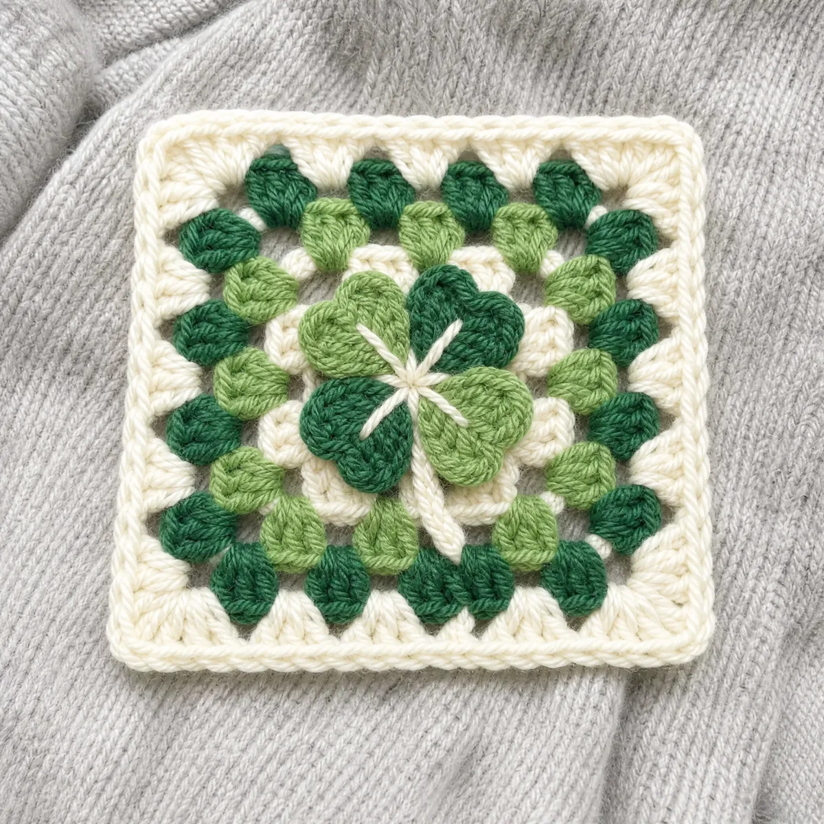 Lucky Four-Leaf Clover Granny Square — A Beginner's Charm