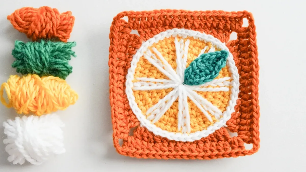 How to Crochet an Orange Granny Square (Free Pattern)