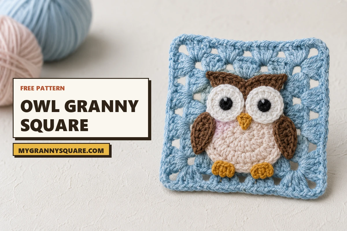 How to Crochet an Owl Granny Square - Free Pattern