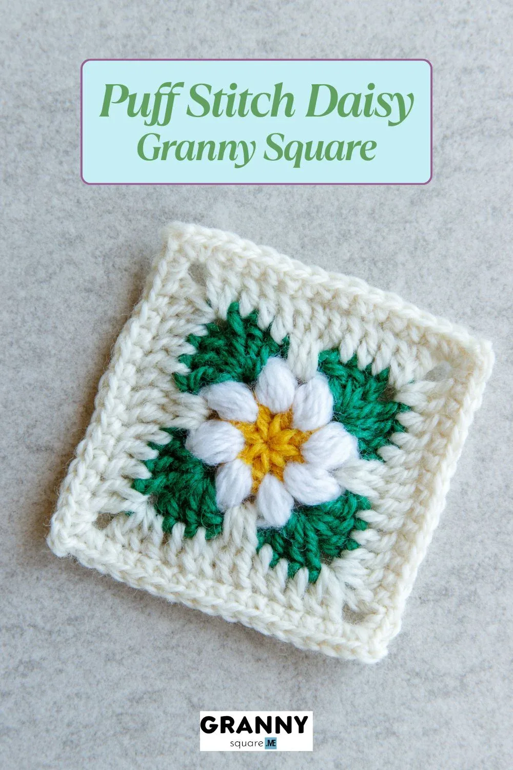 Puff Stitch Daisy Granny Square - Free Crochet Pattern — photo 4