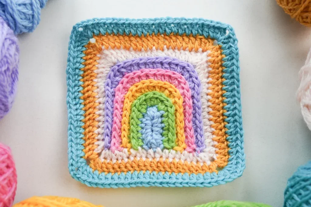 Rainbow Granny Square: Free Crochet Pattern
