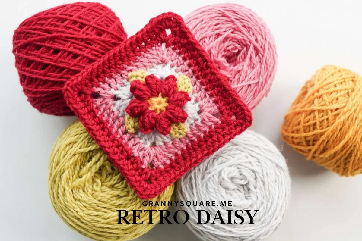 Retro Daisy Granny Square Crochet Pattern — photo 2