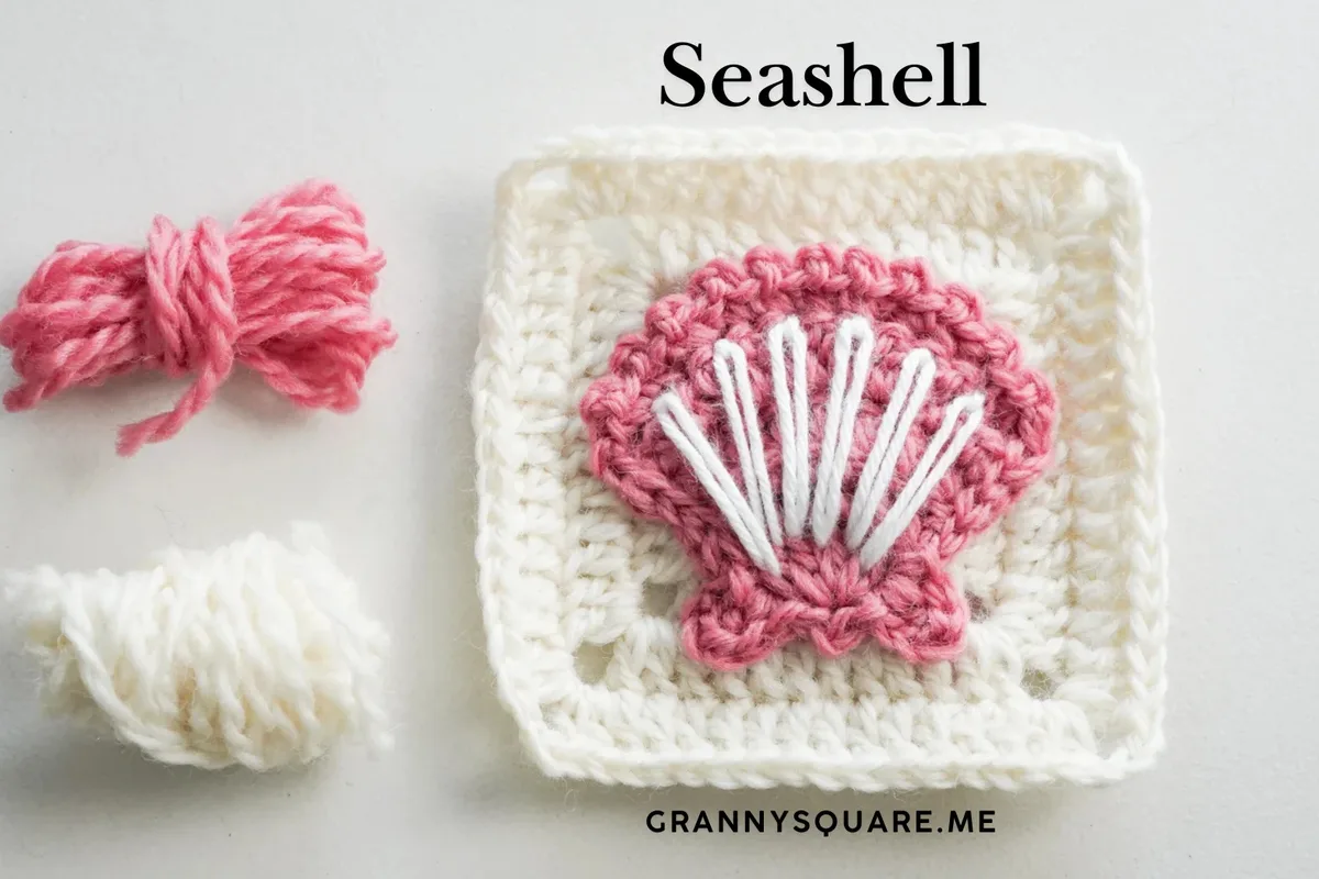 Seashell Granny Square — Free Crochet Pattern with Textured Shell Appliqué — photo 2