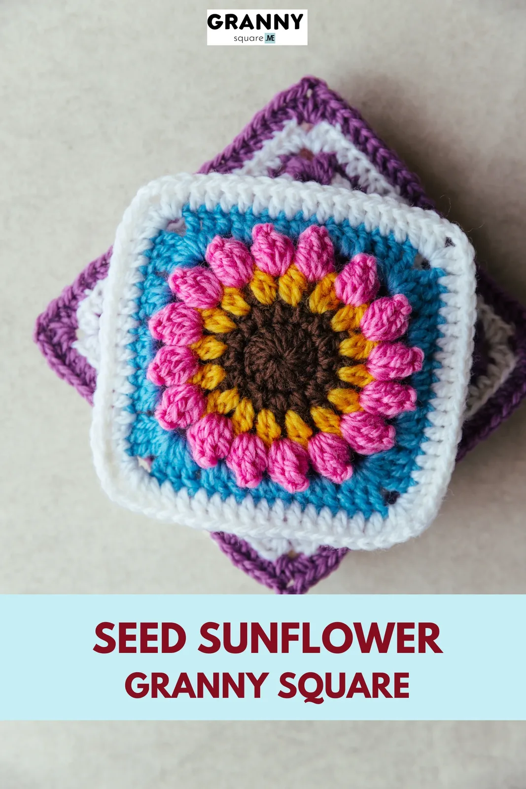 Seed Sunflower Granny Square – Free Crochet Pattern — photo 4