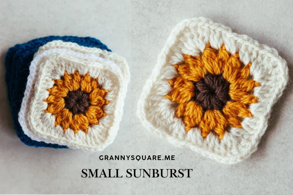 Small Sunburst Granny Square Crochet Pattern β photo 2