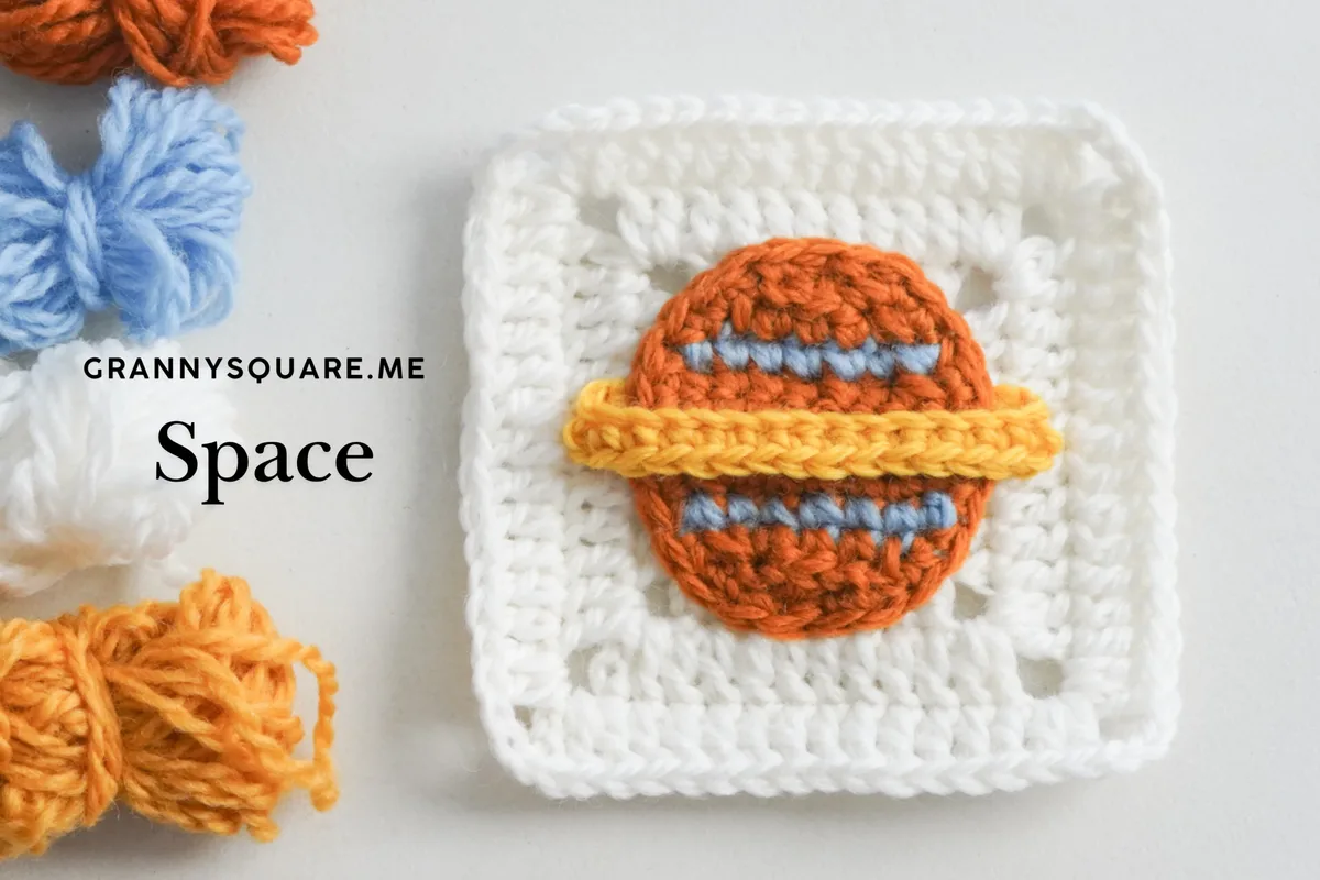 Space Granny Square: Free Crochet Pattern for a Saturn-Style Planet Motif — photo 2