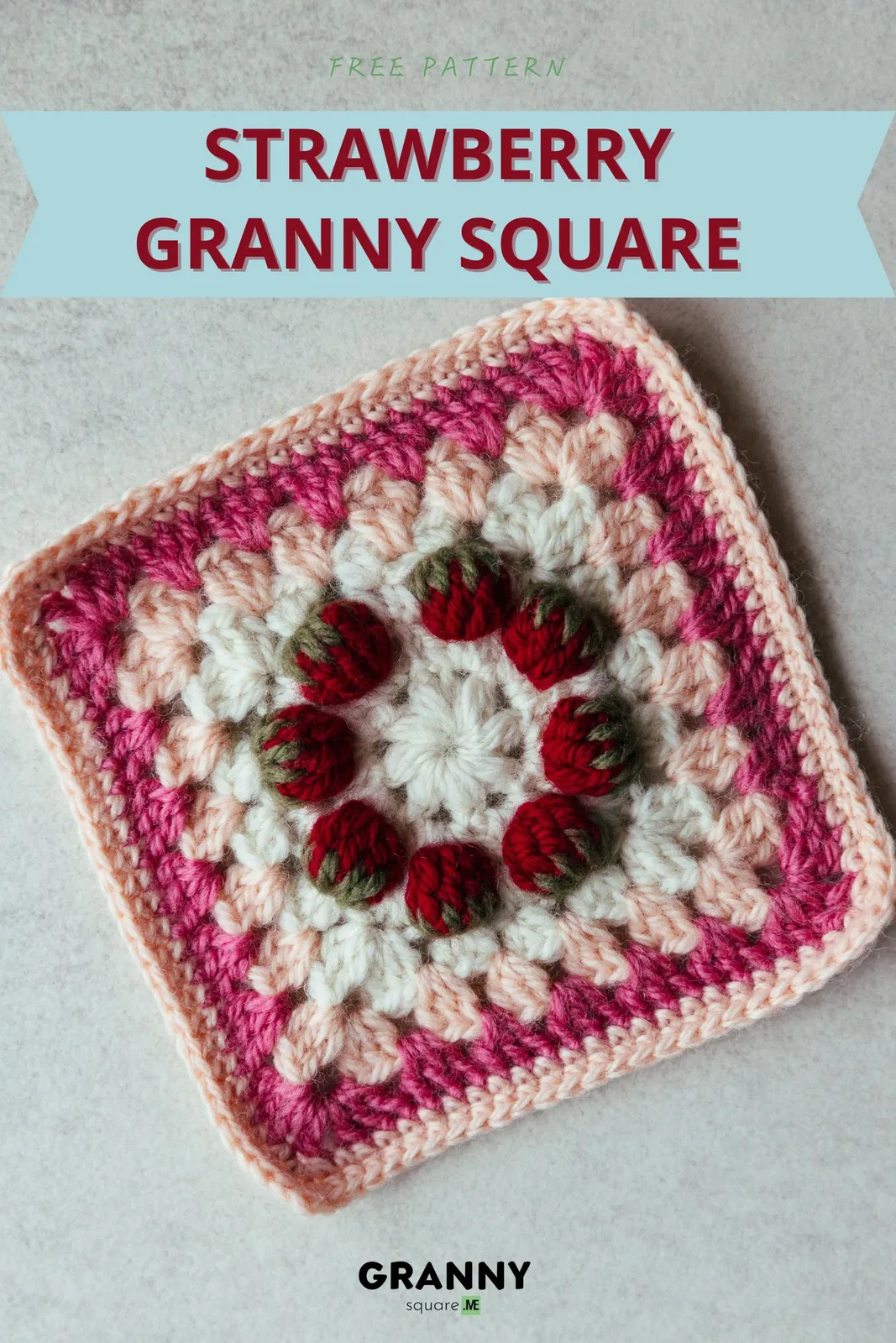 Strawberry Granny Square: A 3D Bobble-Stitch Crochet Motif — photo 4