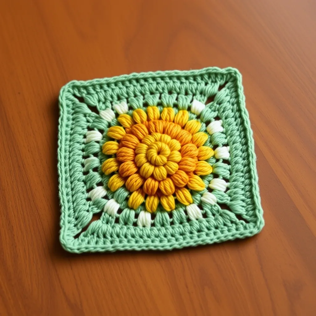 Sunburst Granny Square — Free Pattern (Step by Step)