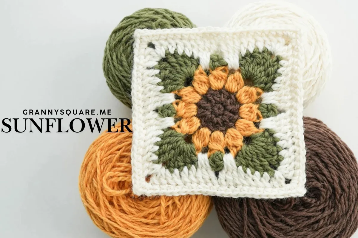 Sunflower Granny Square – Free Crochet Pattern — photo 3