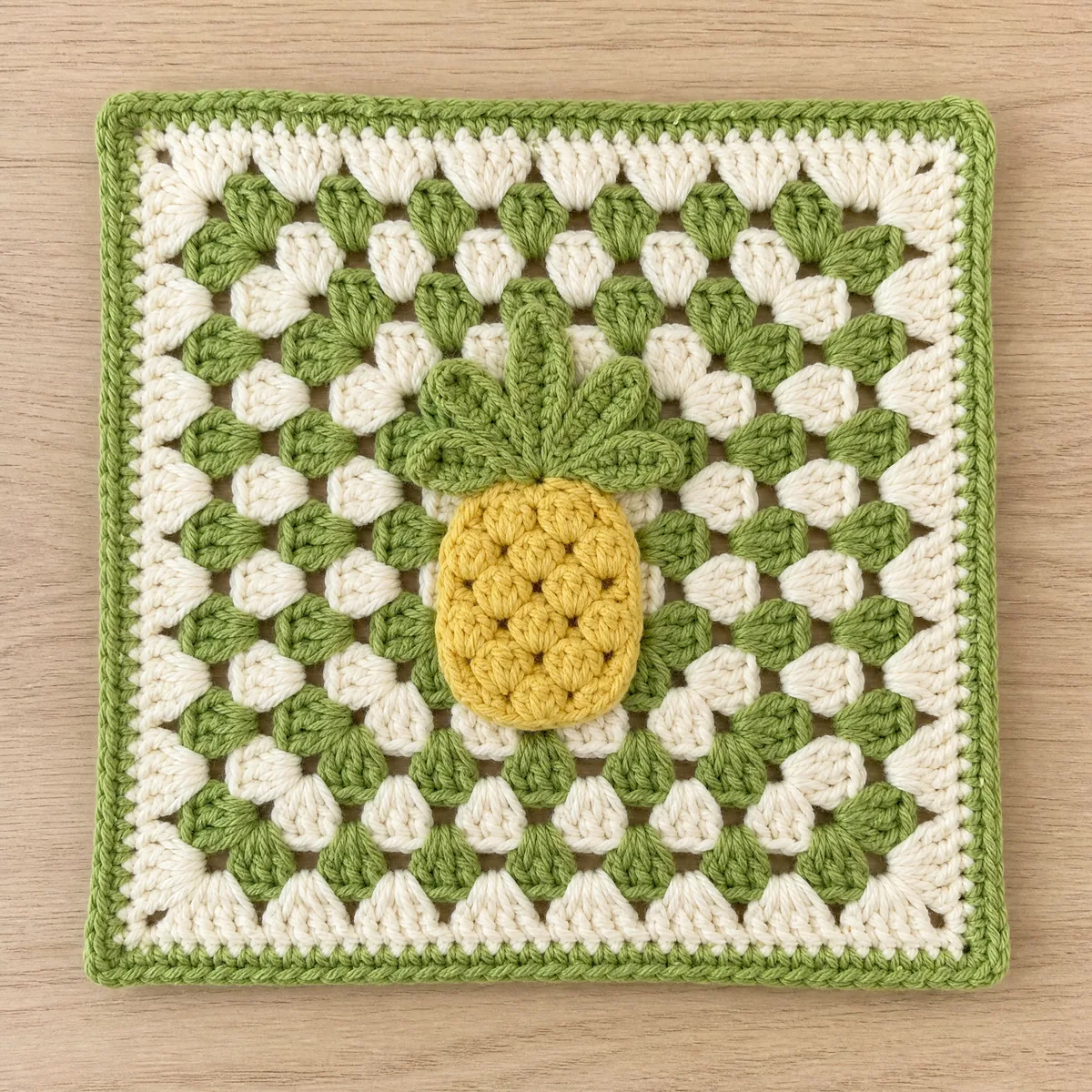Sunny Pineapple Granny Square — A Cheerful Beginner Pattern