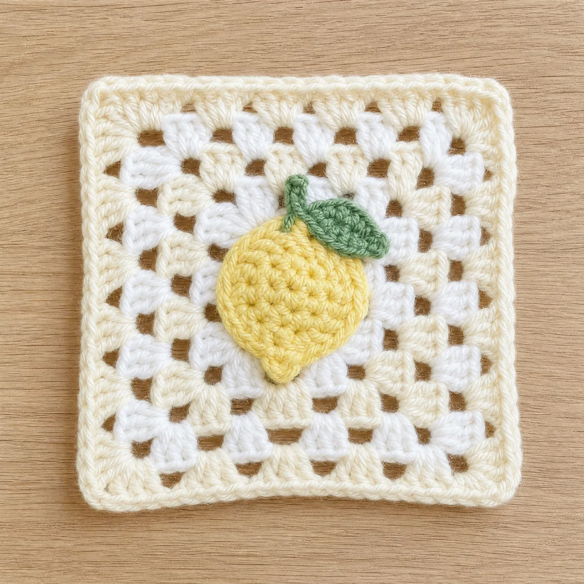 Sunshine Lemon Granny Square — A Cheerful Citrus Appliqué