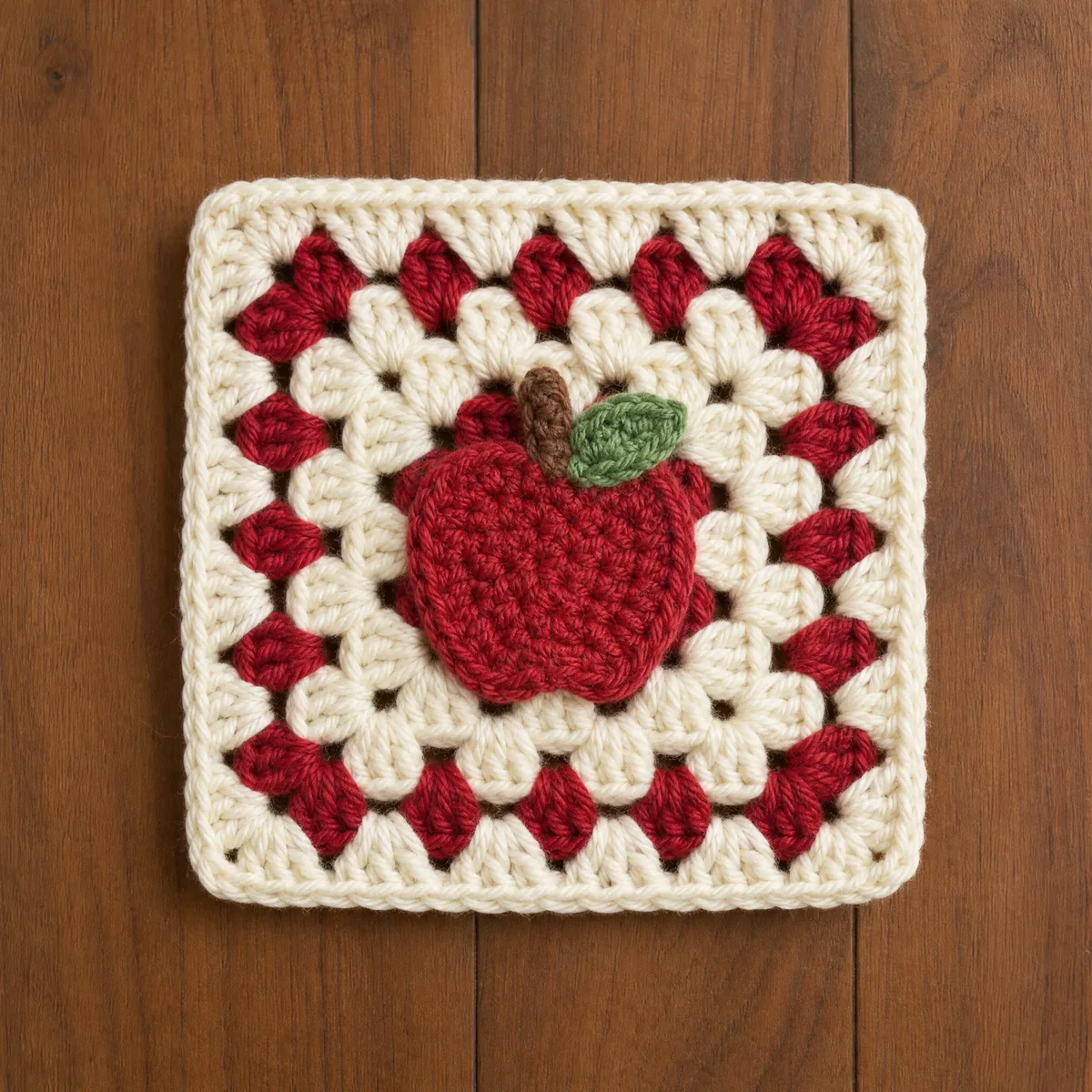 Sweet Apple Granny Square — A Cheerful Beginner Crochet Motif